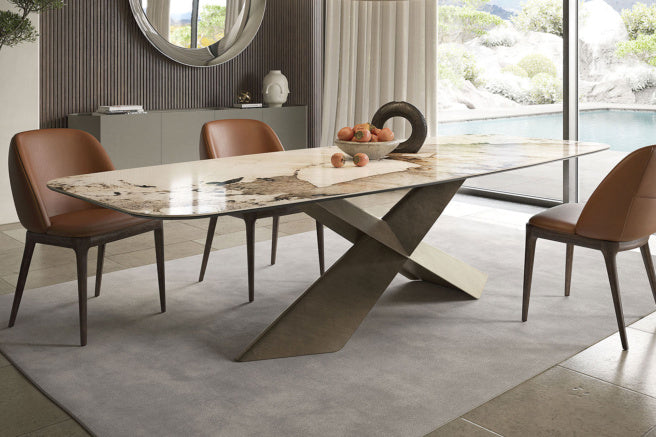 Cattelan Italia Tyron Keramik Barrel-Shaped Dining Table – 240x120x74h