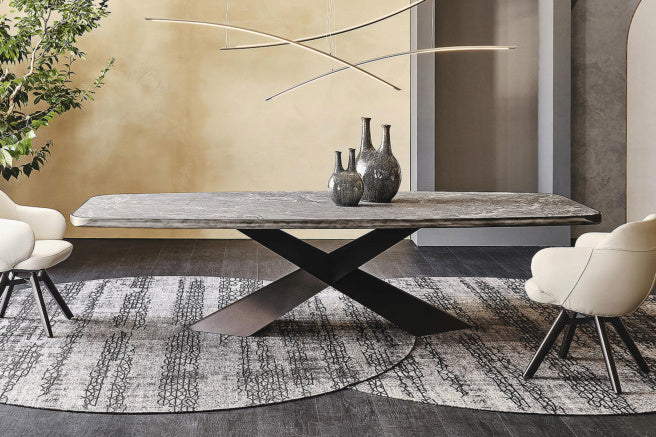 Cattelan Italia Tyron Keramik Premium Barrel-Shaped Dining Table – 300x128x74.5h