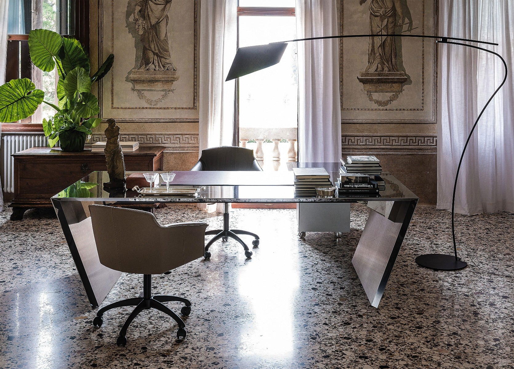 Cattelan Italia Vega Steel Framed Desk