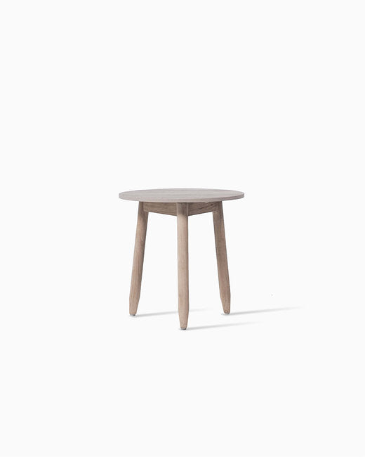 DAVID SIDE TABLE DIA 40 AGED TEAK/CERAMIC FLINT