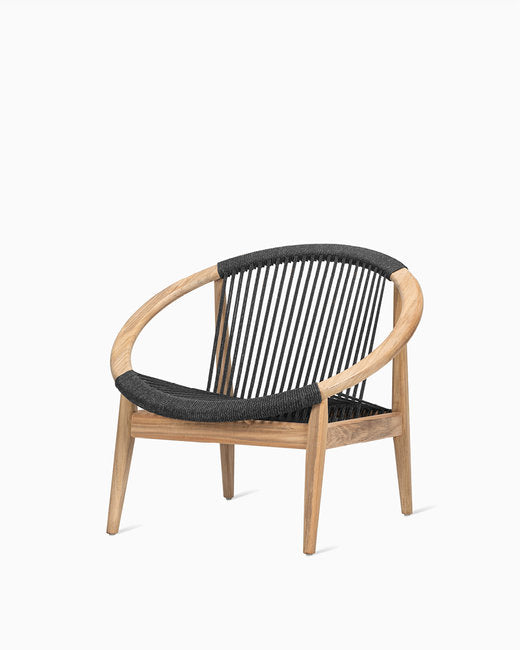 FRIDA LOUNGE CHAIR UNTREATED TEAK/ANTHRACITE ROPE
