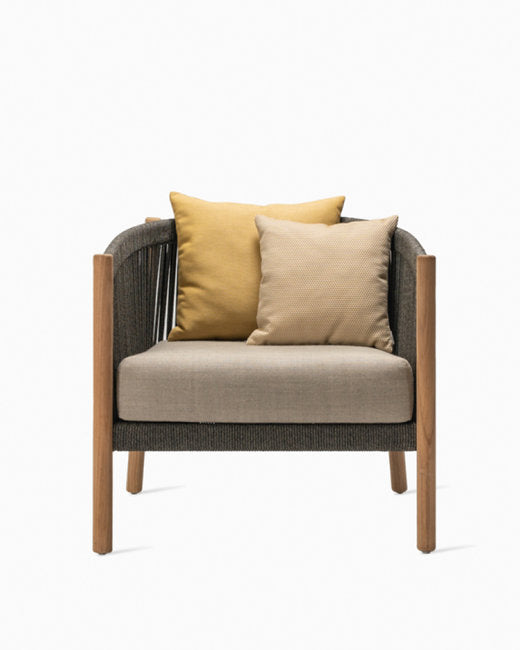 LENTO LOUNGE CHAIR (UNTREATED TEAK/ANTHRACITE ROPE)