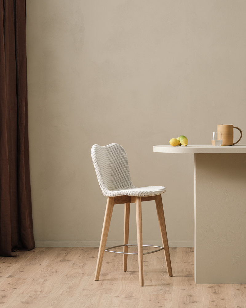LILY COUNTER STOOL OAK BASE WHITE WASH