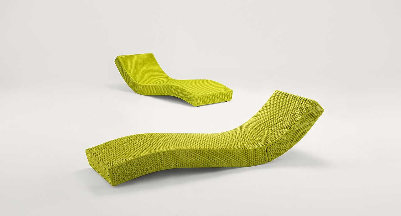 Paola Lenti Lenti Wave Sun bed with adjustable backrest