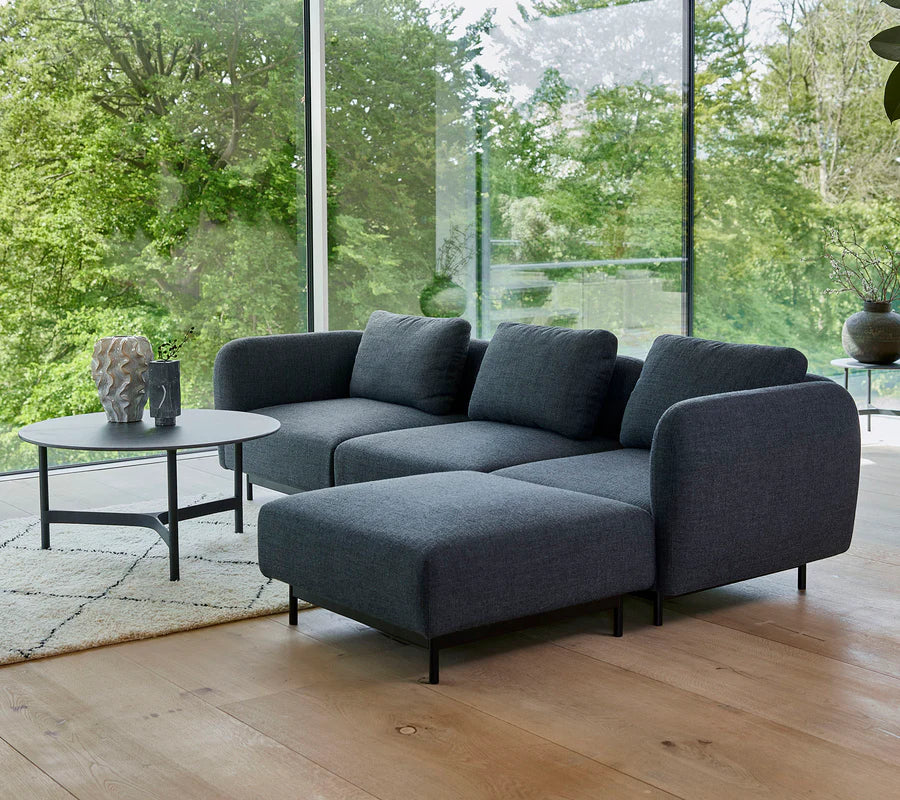 Cane-line Aura 3-Seater Sofa With Low Armrest & Chaise Lounge