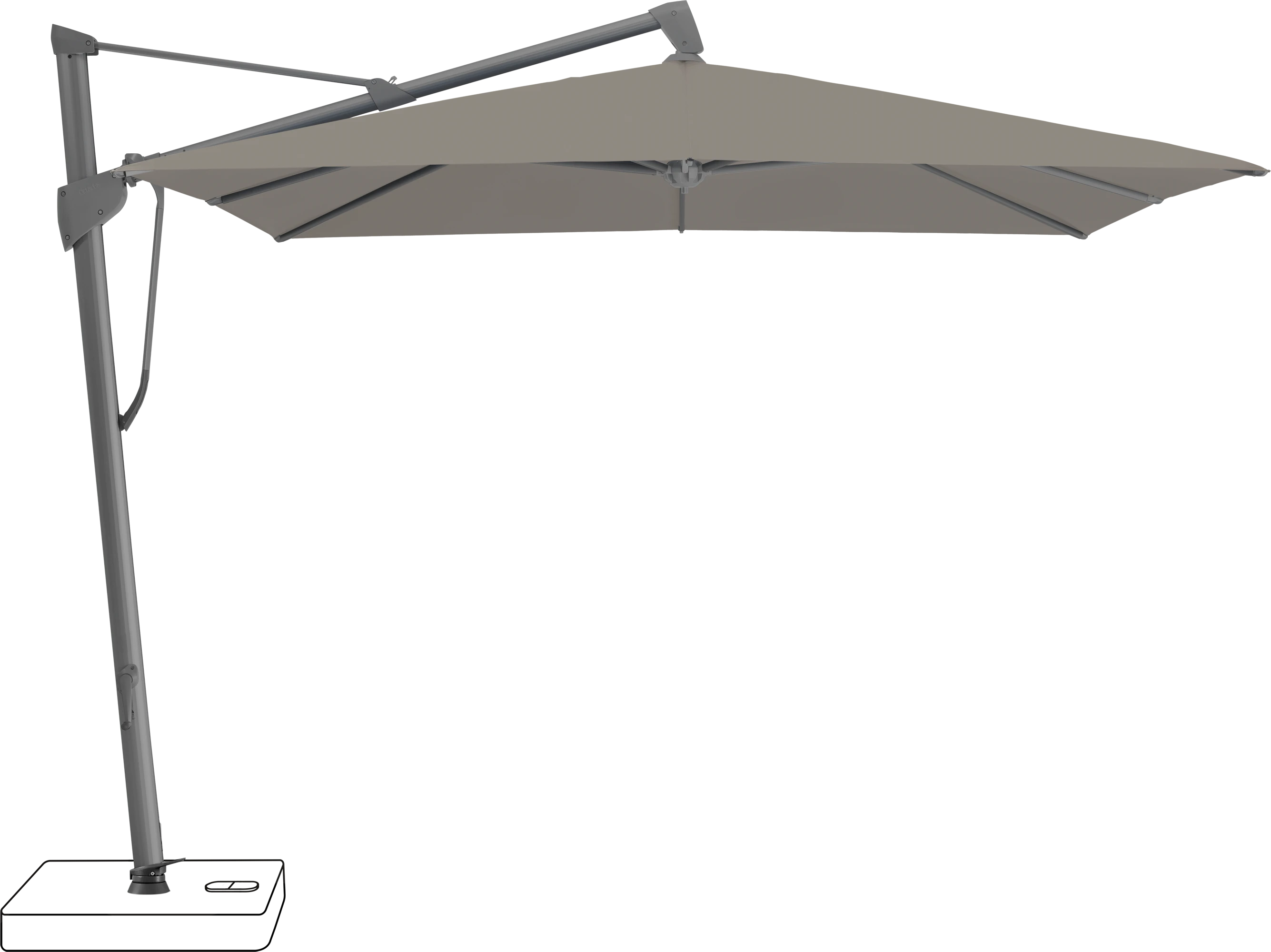 Ex-Display Glatz Sombrano Parasol 350 x 350 cm – 40% Off | Class 2 Ash Fabric