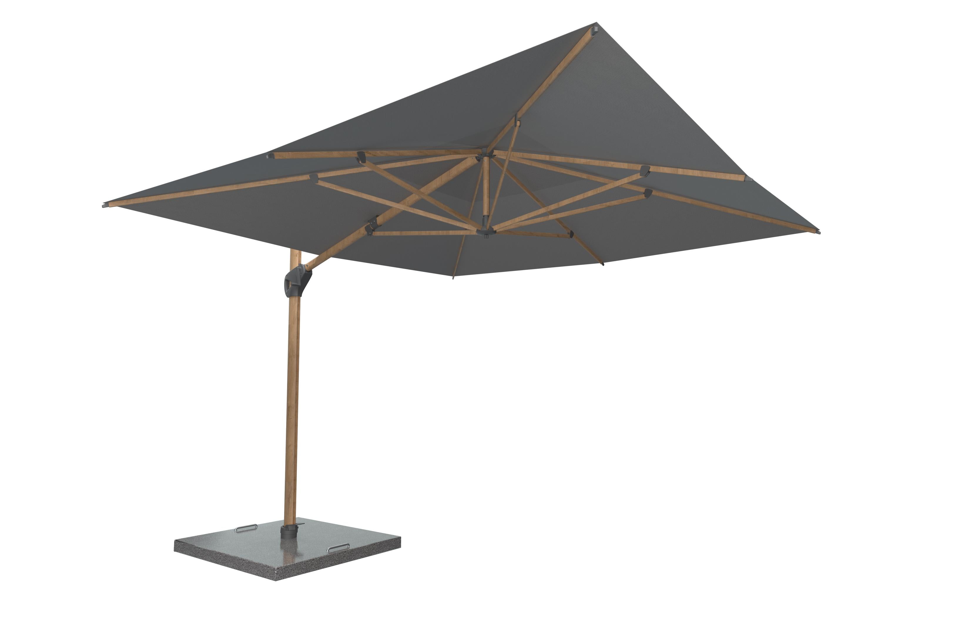 4 Seasons Outdoor Siesta Premium Parasol 3m x 3m in Charcoal