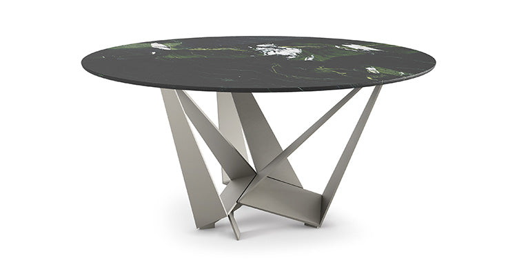 Cattelan Italia Skorpio Round & Biscuit Shaped Marble Dining Table