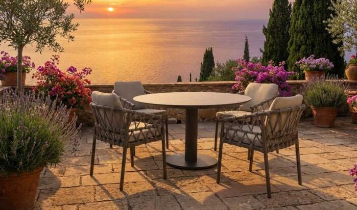 4 Seasons Outdoor Piacenza 4 Seat with Sarah 120cm Ceramic Dining Table