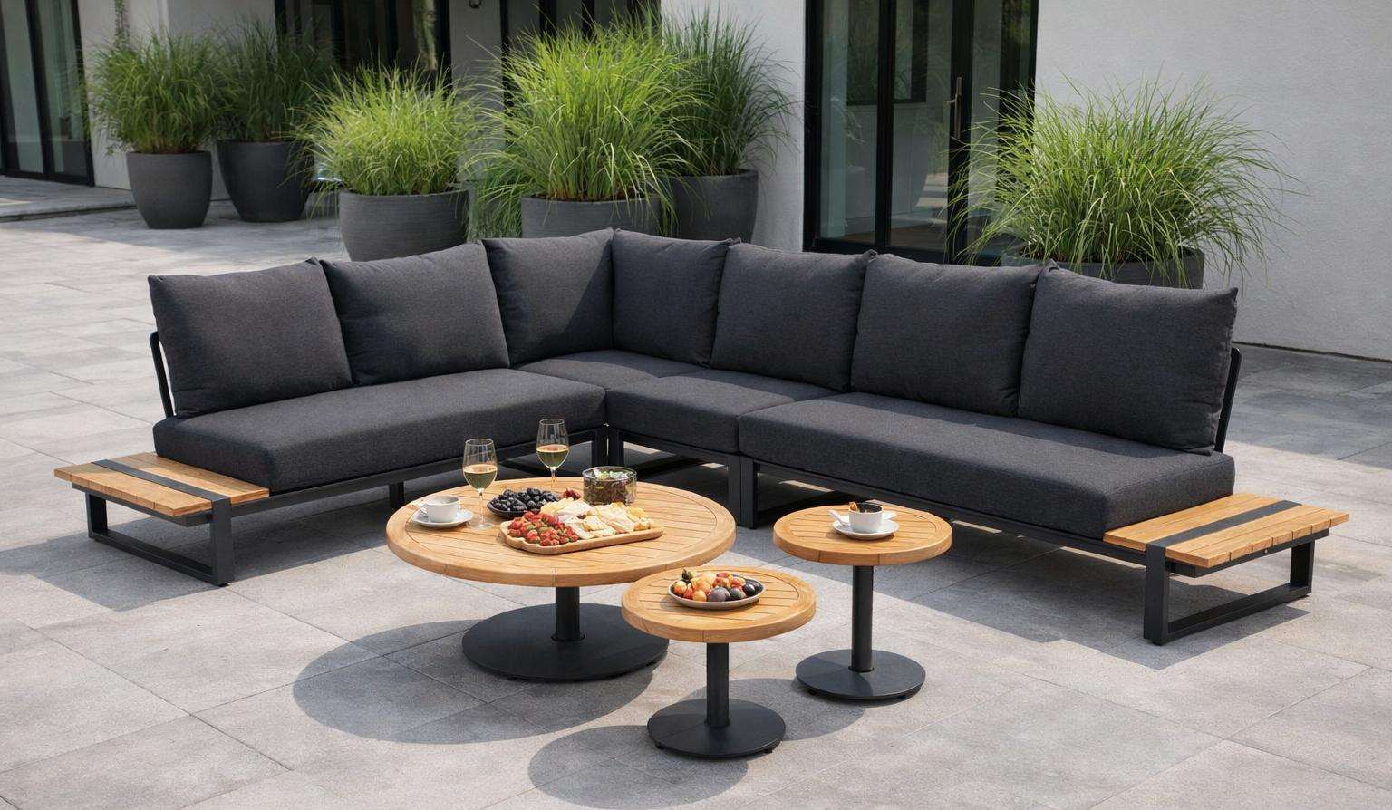 4 Seasons Outdoor Country Lounge Set with Volta teak tables