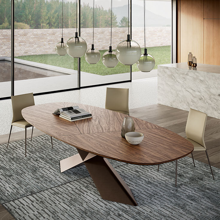 Cattelan Italia Tyron Wood Barrel-Shaped Dining Table