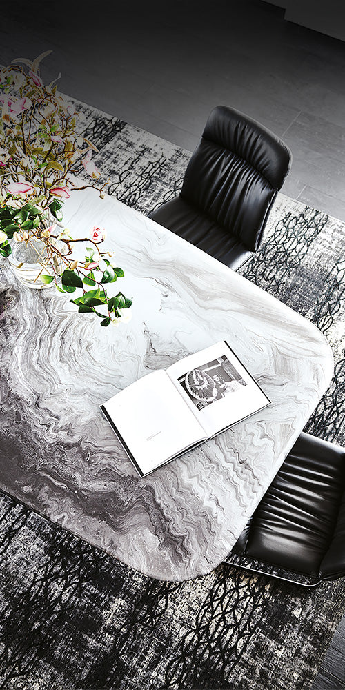Cattelan Italia Eliot Crystalart Rectangular & Barrel-Shaped Dining Table