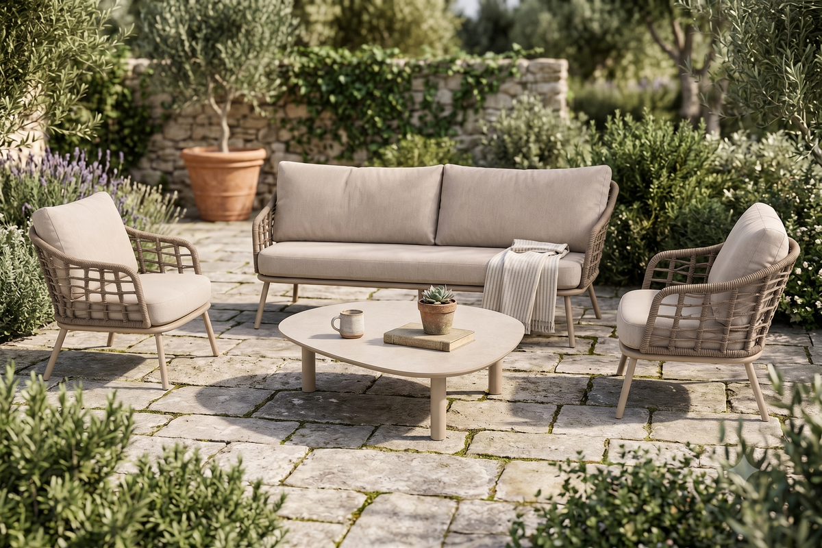 4 Seasons Outdoor Puglia 5 Seat Lounge with Coffee Tables