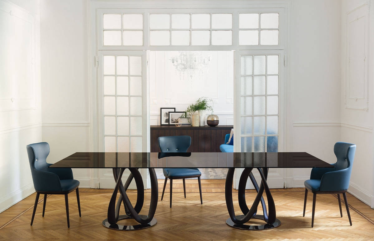 Porada Infinity Rectangular Glass Dining Table