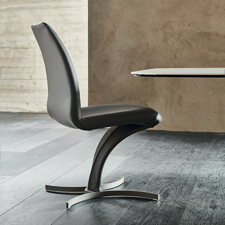 Betty Dining Chair_Chrome_Micro Nubuk_Sunstone