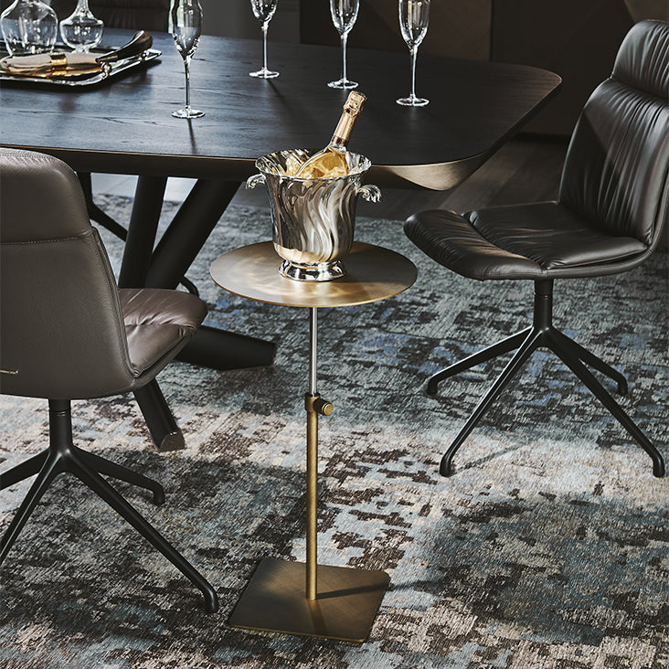 Cattelan Italia Kelly Swivel Dining Chair – Fabric & Synthetic Leather