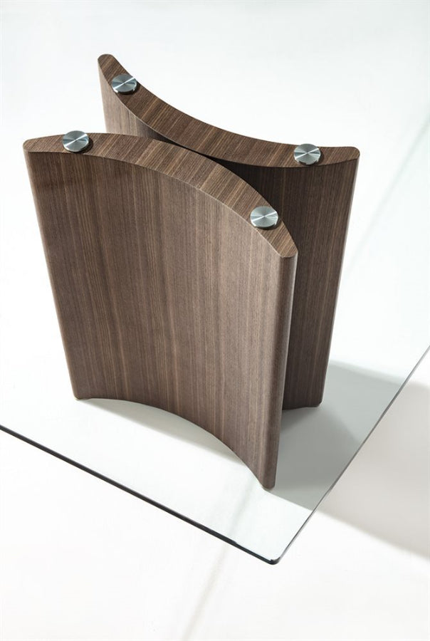 Porada Alan Glass Barrel & Rectangular Shaped Dining Table