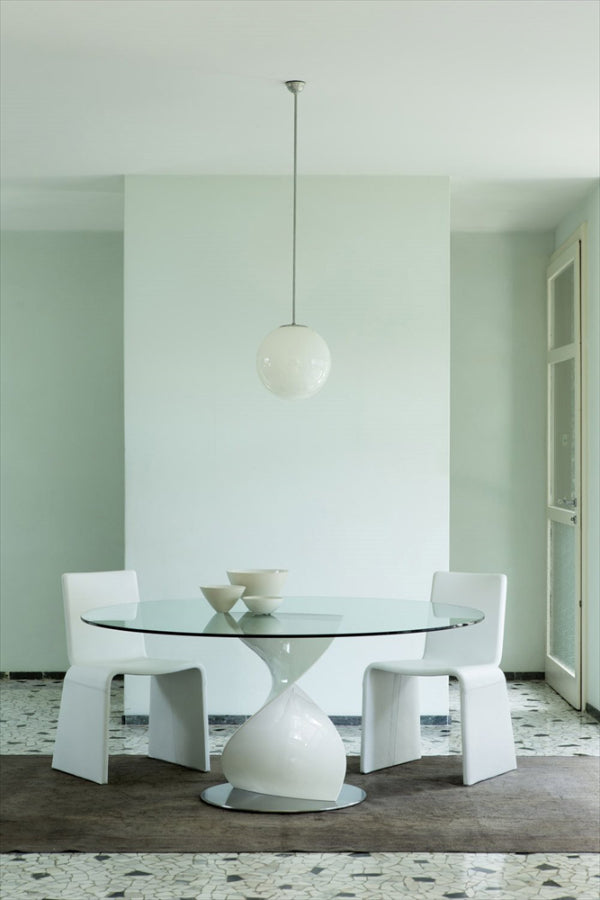 Porada Elika Round Glass & Rock Dining Table