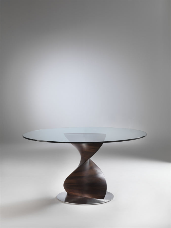 Porada Elika Round Glass & Rock Dining Table