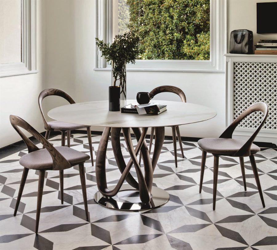Porada Infinity Rock Dining Table – Sculptural Walnut Base