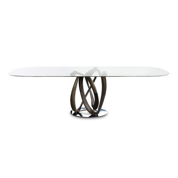 Porada Infinity Oval Glass Dining Table