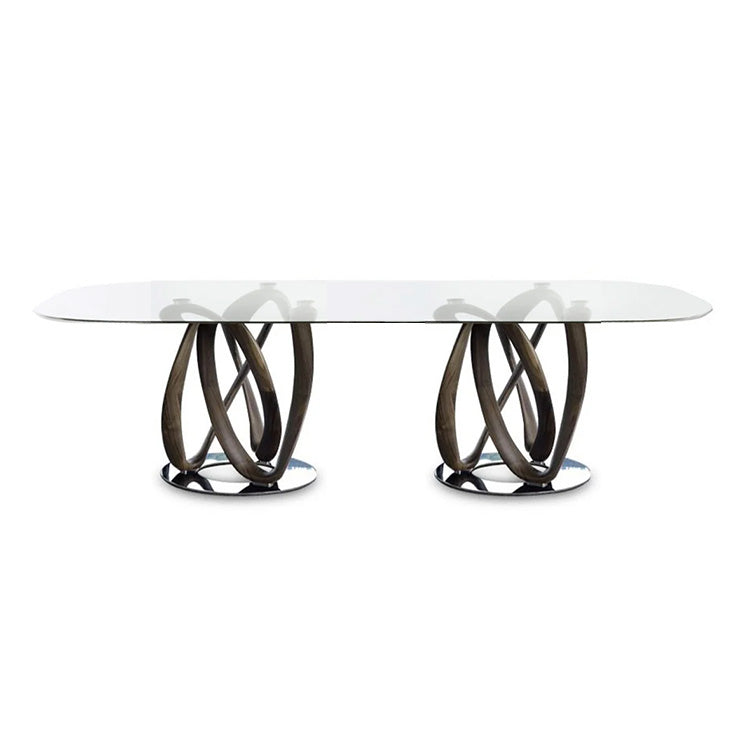Porada Infinity Oval Glass Dining Table