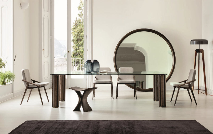 Porada Quadrifoglio Glass Dining Table