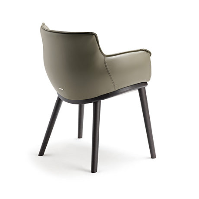 Cattelan Italia Rhonda Wood Dining Armchair – Soft Leather & Glove Soft Leather