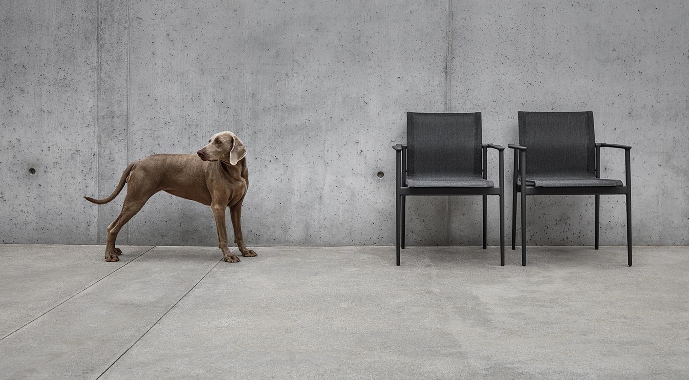 Gloster 180 Stacking Chair with Teak Arms
