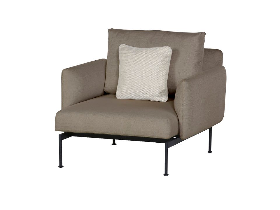 Layout Deep Seating Single Seat - Single seat and back with Low Arms - Powder coated