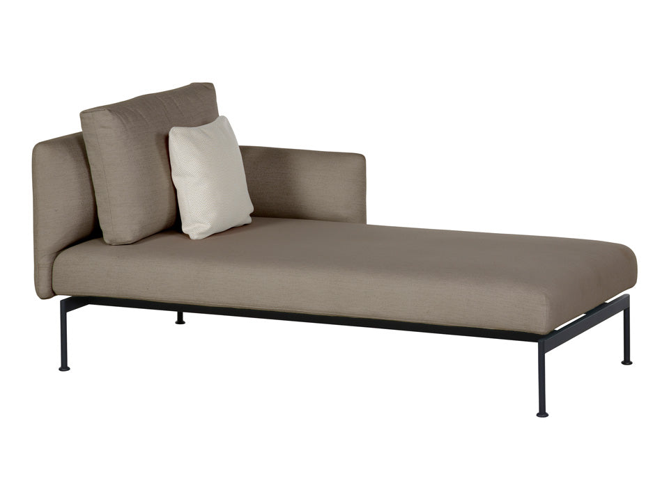 Layout Deep Seating Single Chaise - Double seat and single back + single low arm - Powder coated