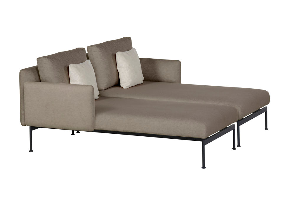 Layout Deep Seating Double Chaise - Double seats and single backs + single low arms - Powder coated