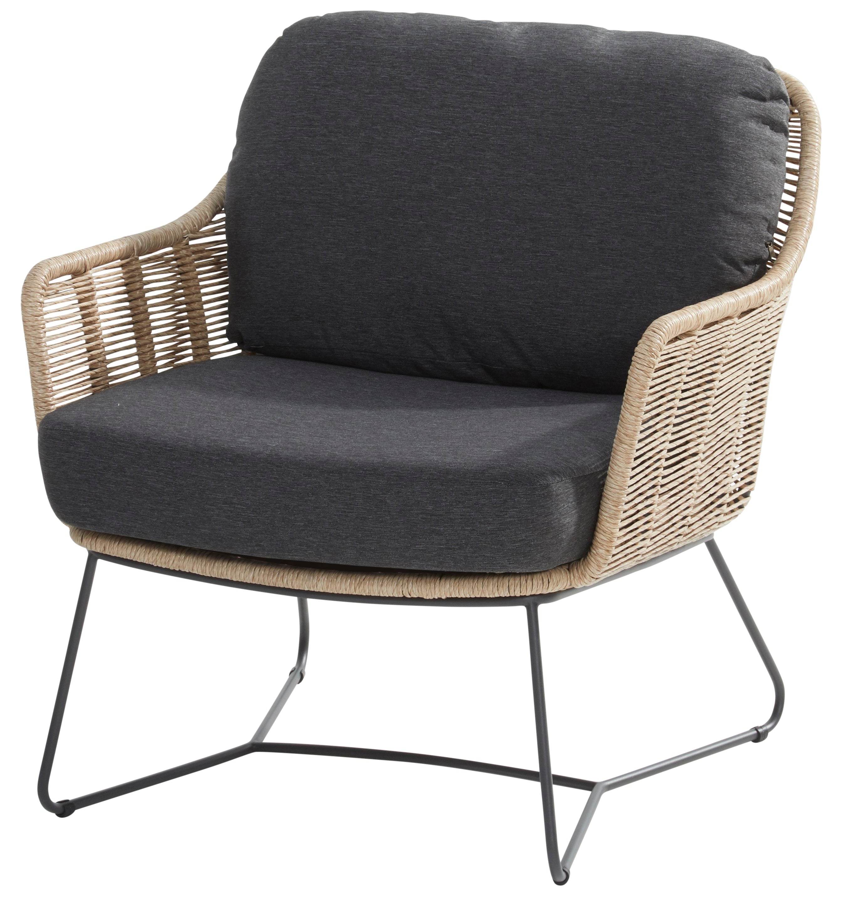 4 Seasons Outdoor Belmond Living Chair Natural Twist With 2 Cushions
