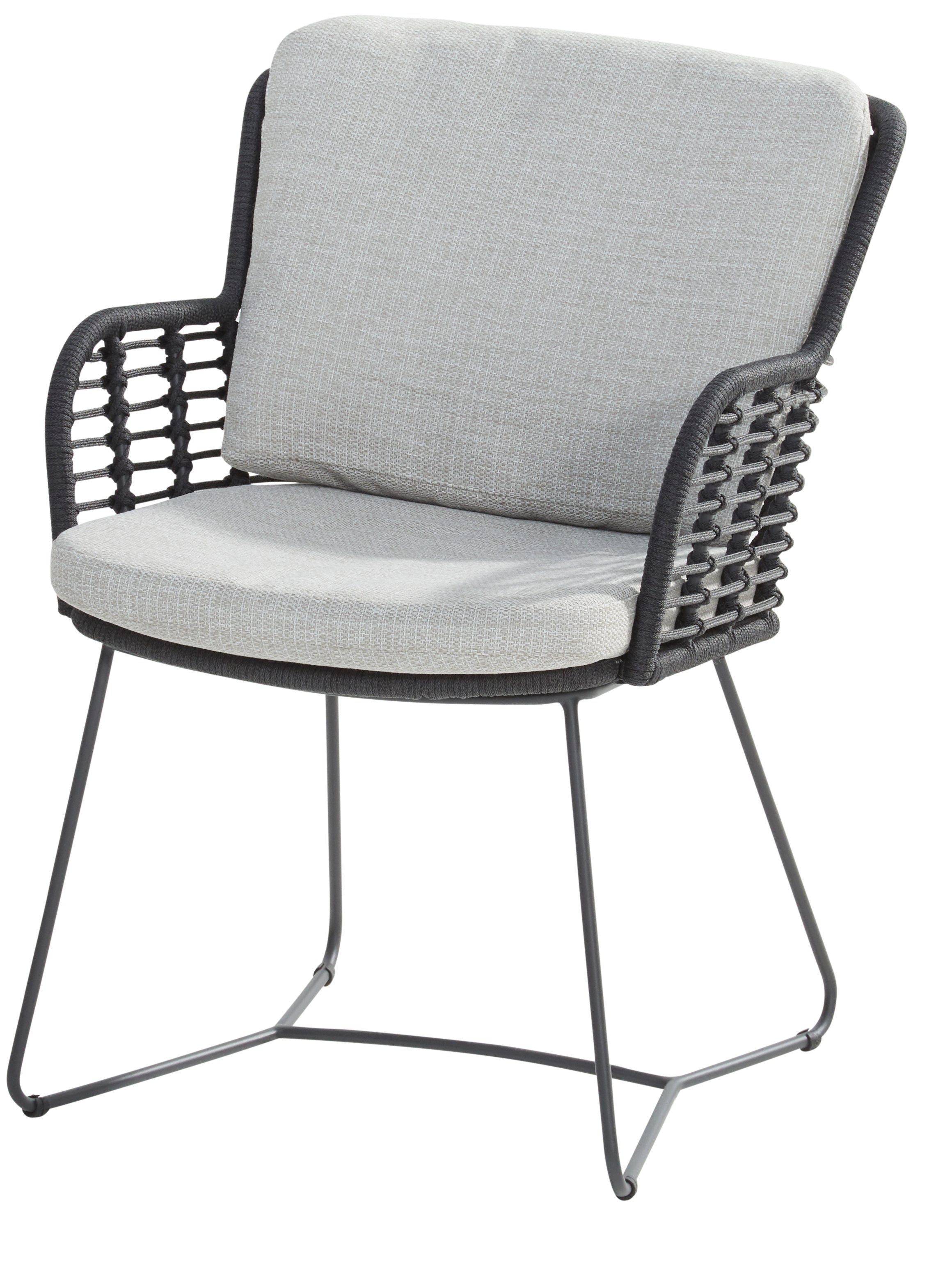 4 Seasons Outdoor Fabrice Dining Chair Anthracite/Anthracite With 2 Cushions (Packed In 2's)