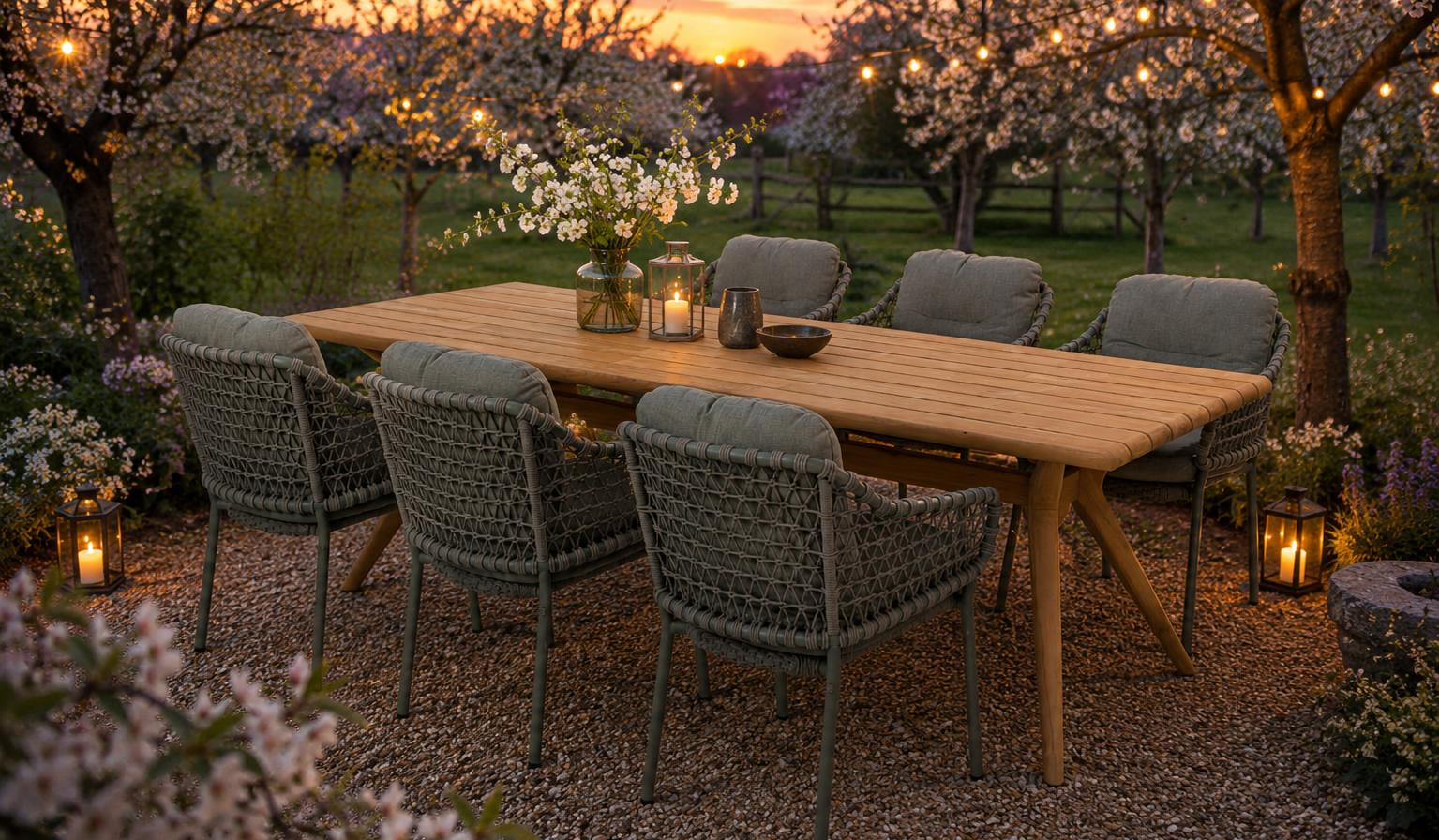 4 Seasons Outdoor Jura 6 Seat Dining Set with 240cm Bel Air Table