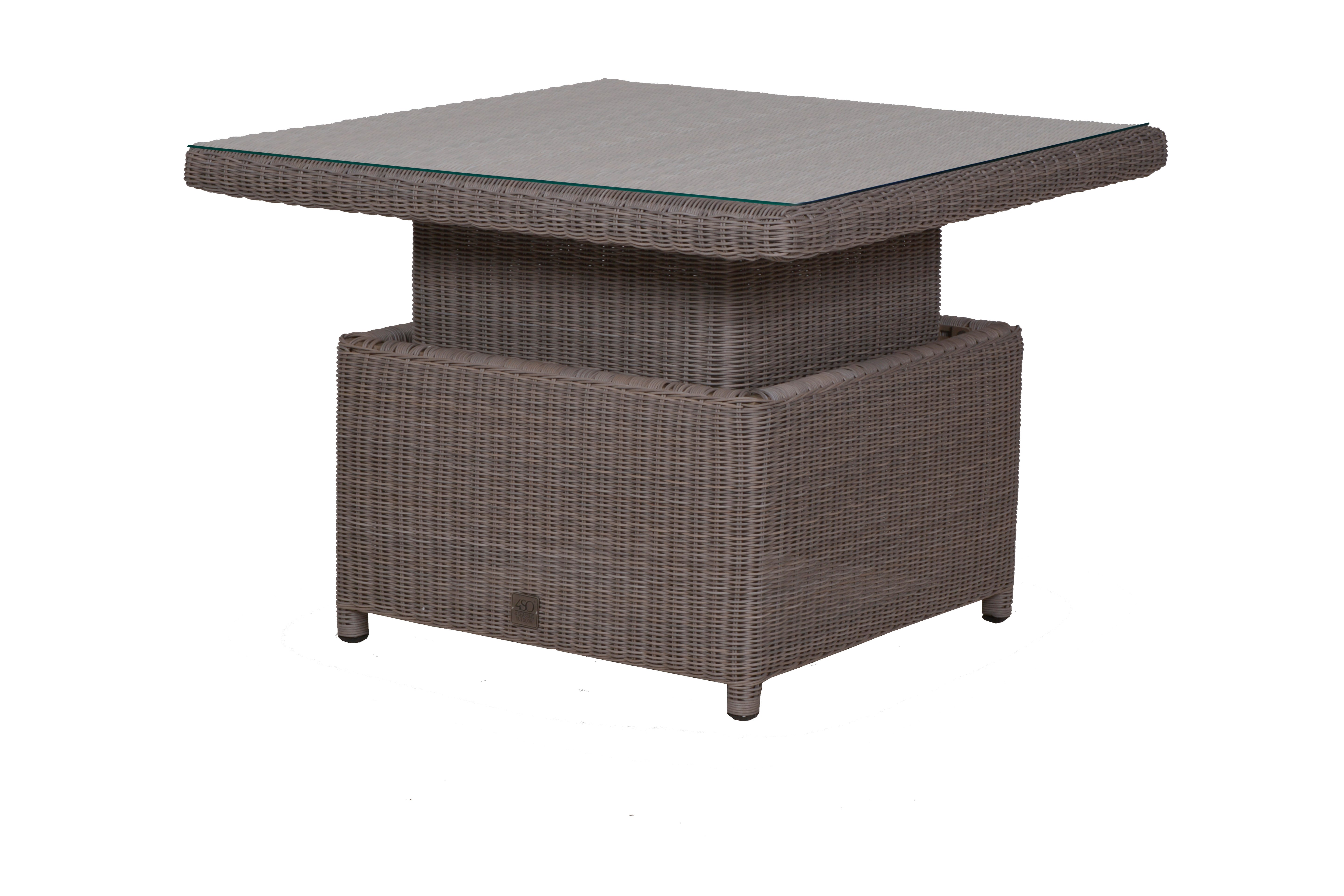 4 Seasons Outdoor Memphis Adjustable Dining Table Glass Top  90 X 90 Cm