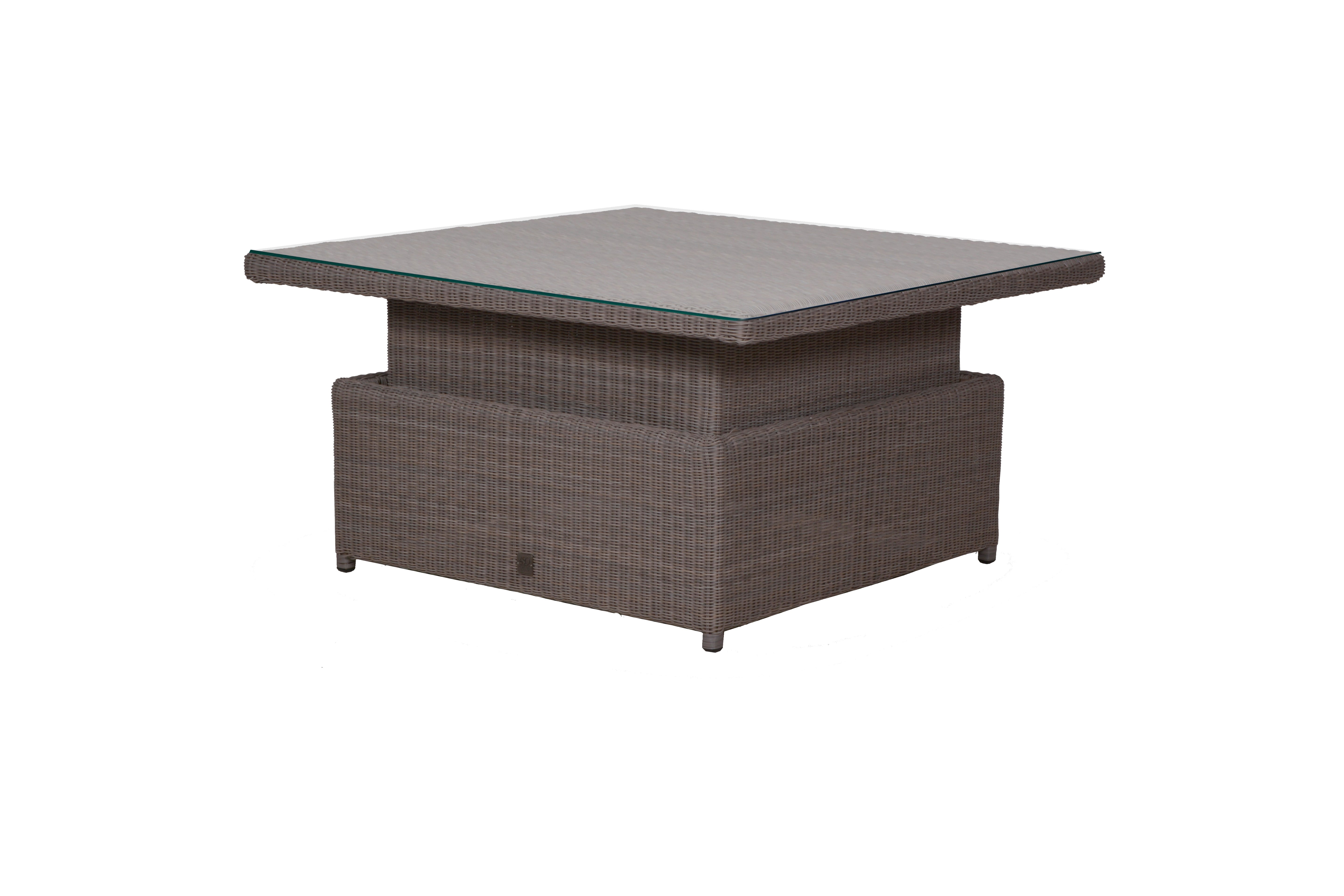 4 Seasons Outdoor Memphis Adjustable Dining Table Glass Top 125x125cm