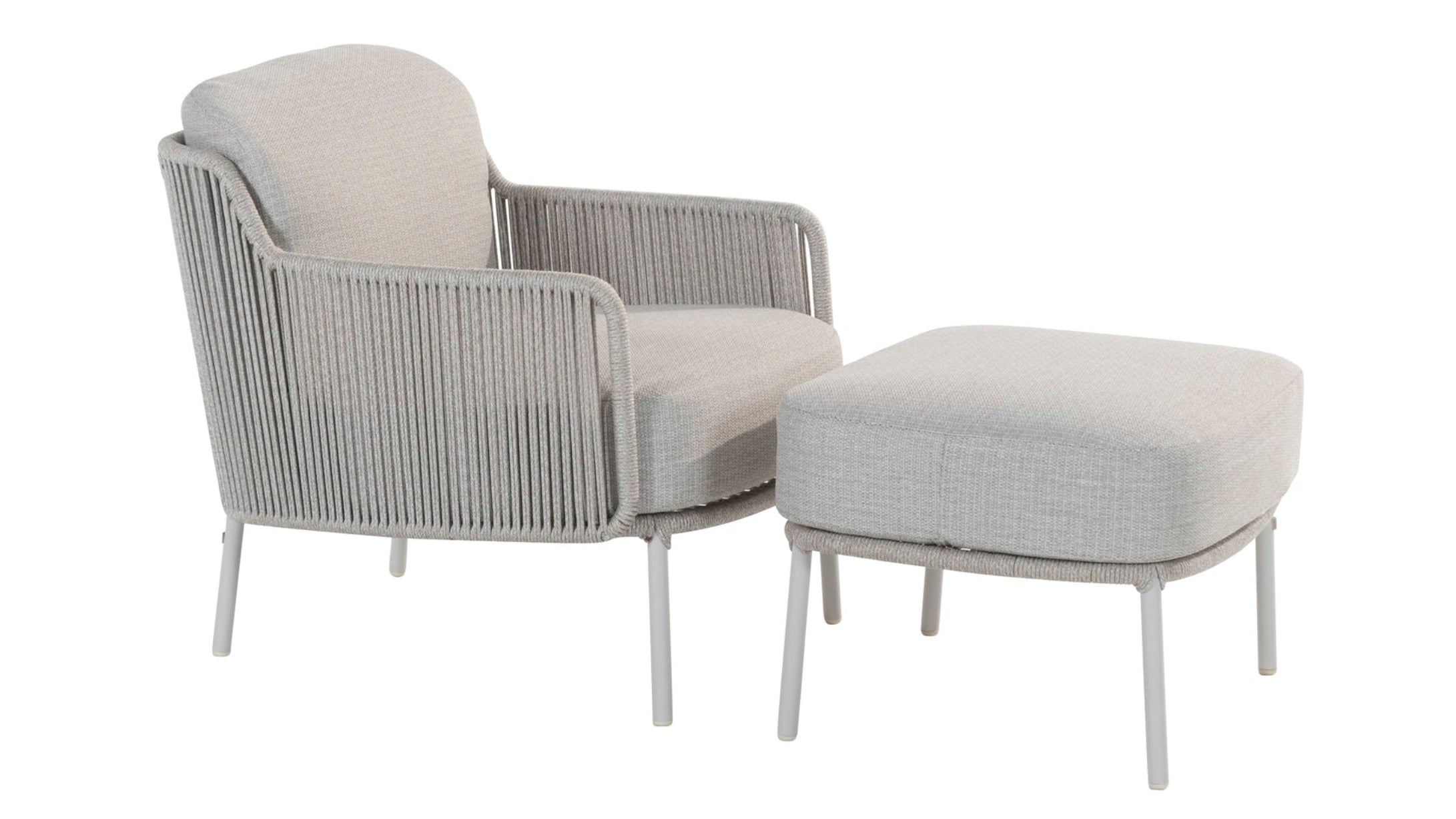 4 Seasons Outdoor Bernini Footstool Frozen With Cushion