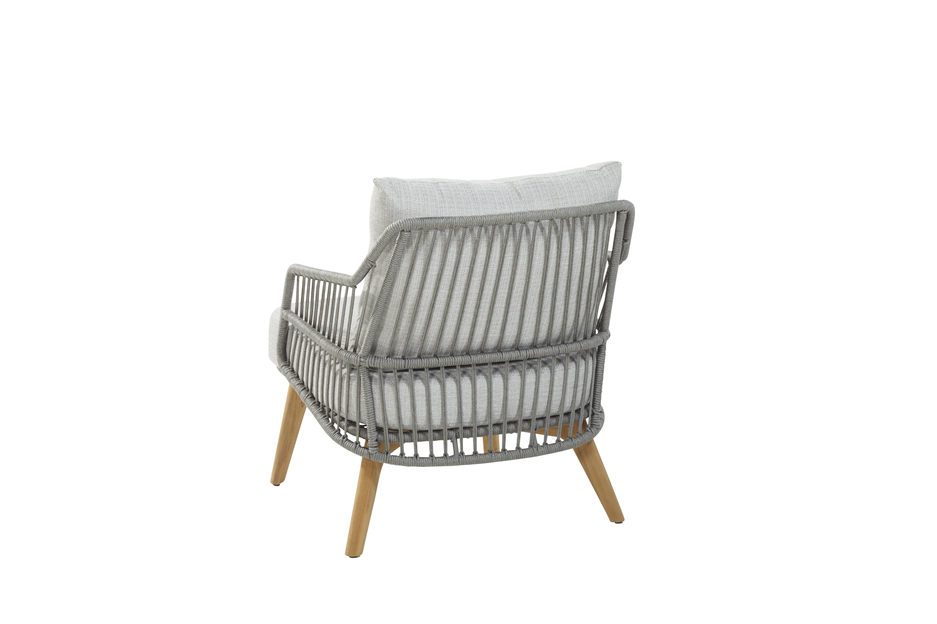 4 Seasons Outdoor Sempre Living Chair Teak Silver Grey With 2 Cushions