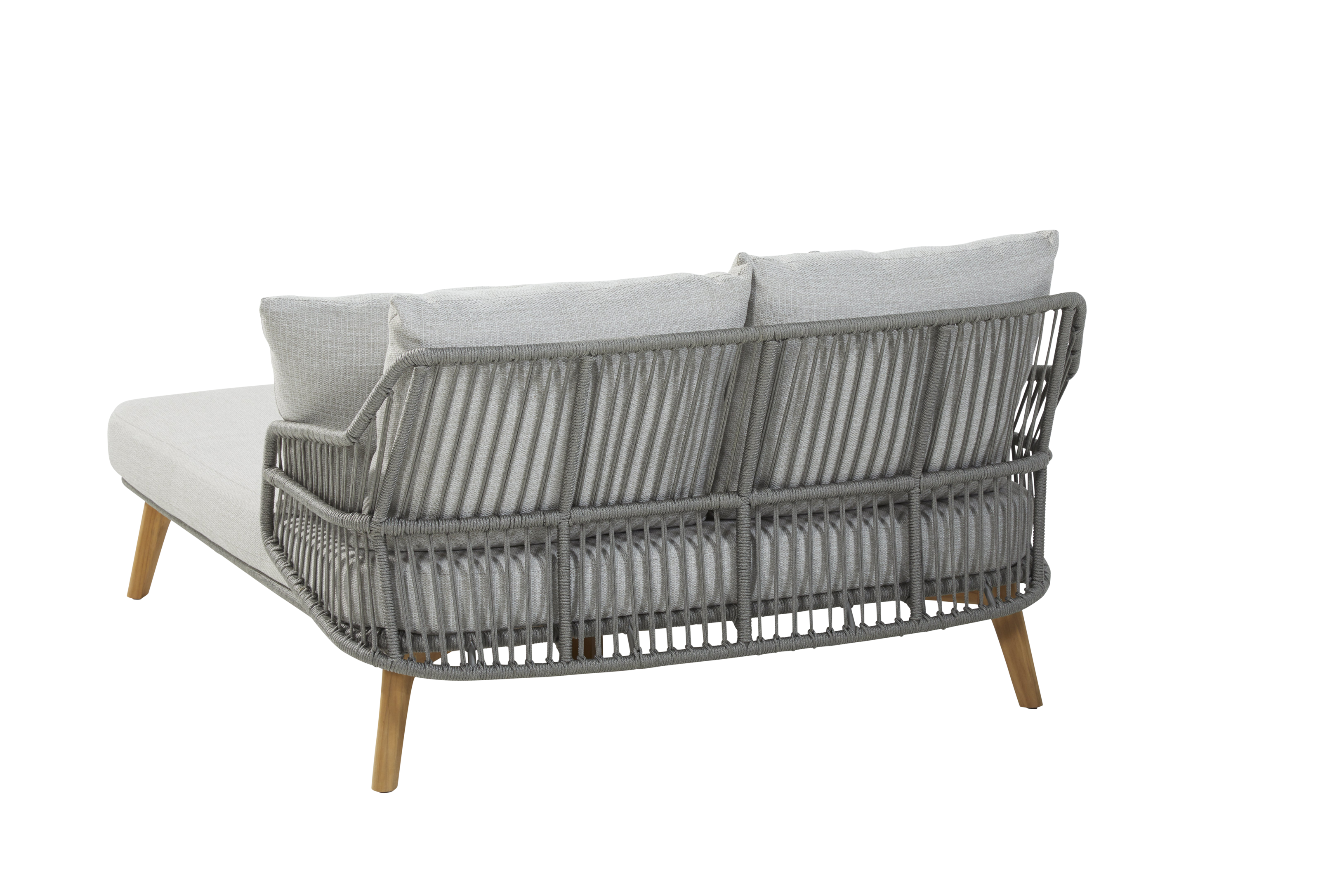 4 Seasons Outdoor Sempre Daybed Teak Silver Grey With 5 Cushions