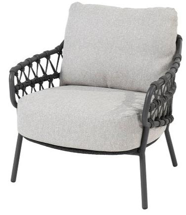 4 Seasons Outdoor Calpi Low Dining Chair Anthracite with 2 cushions