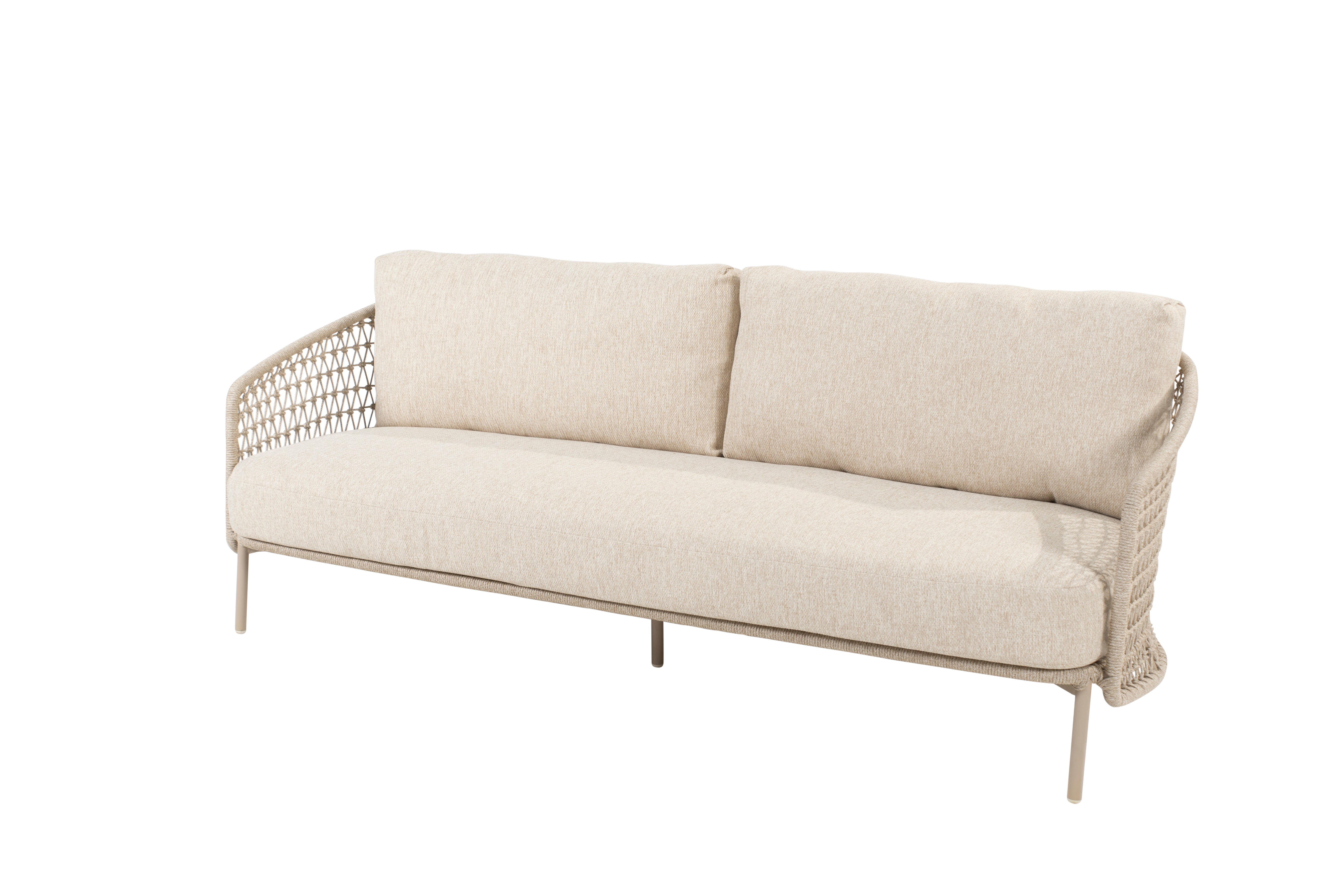 4 Seasons Outdoor Puccini Living 3 Seater Bench Latte With 3 Cushions