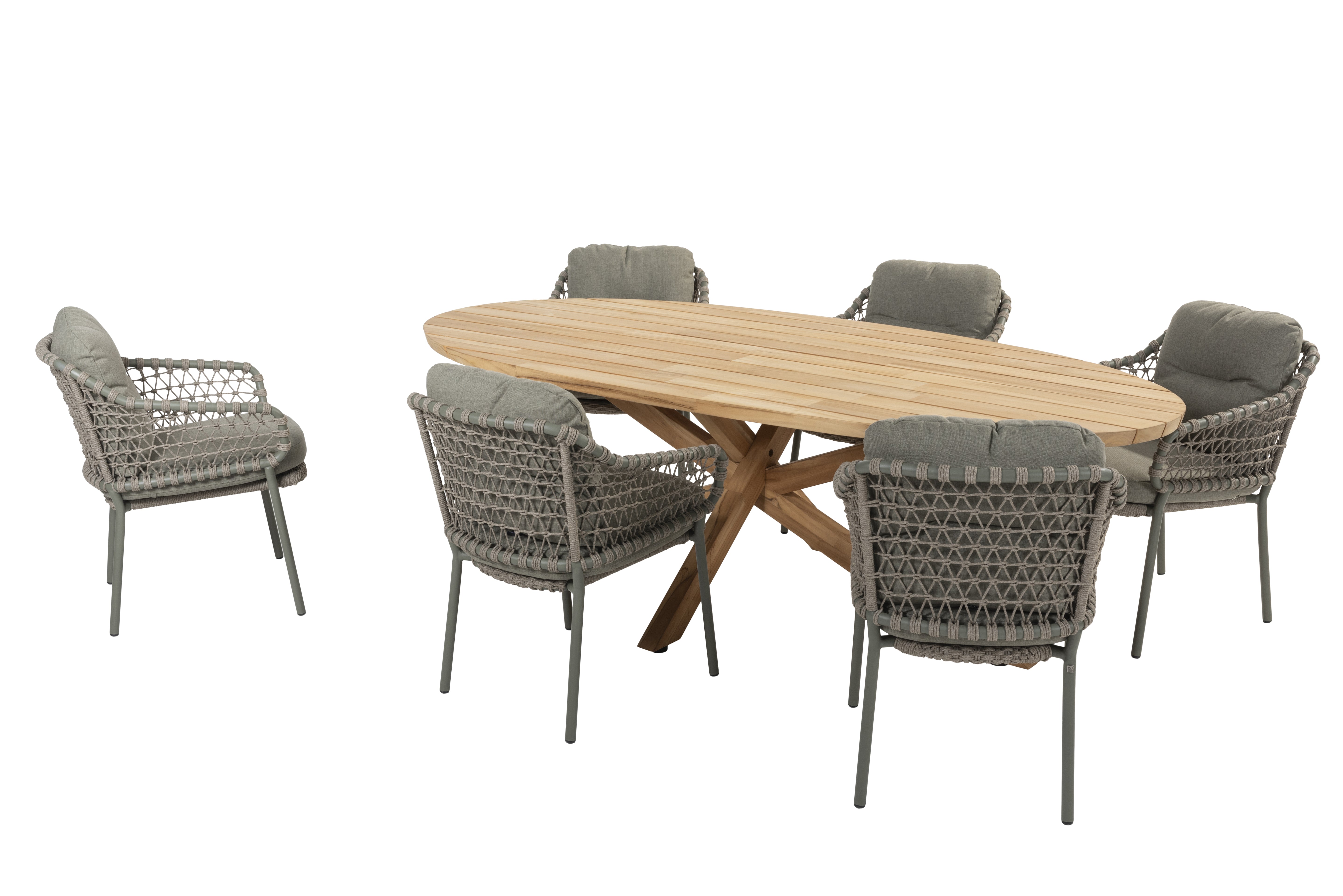 4 Season Outdoor Jura 6 Seat Dining with Prado Ellipse Table