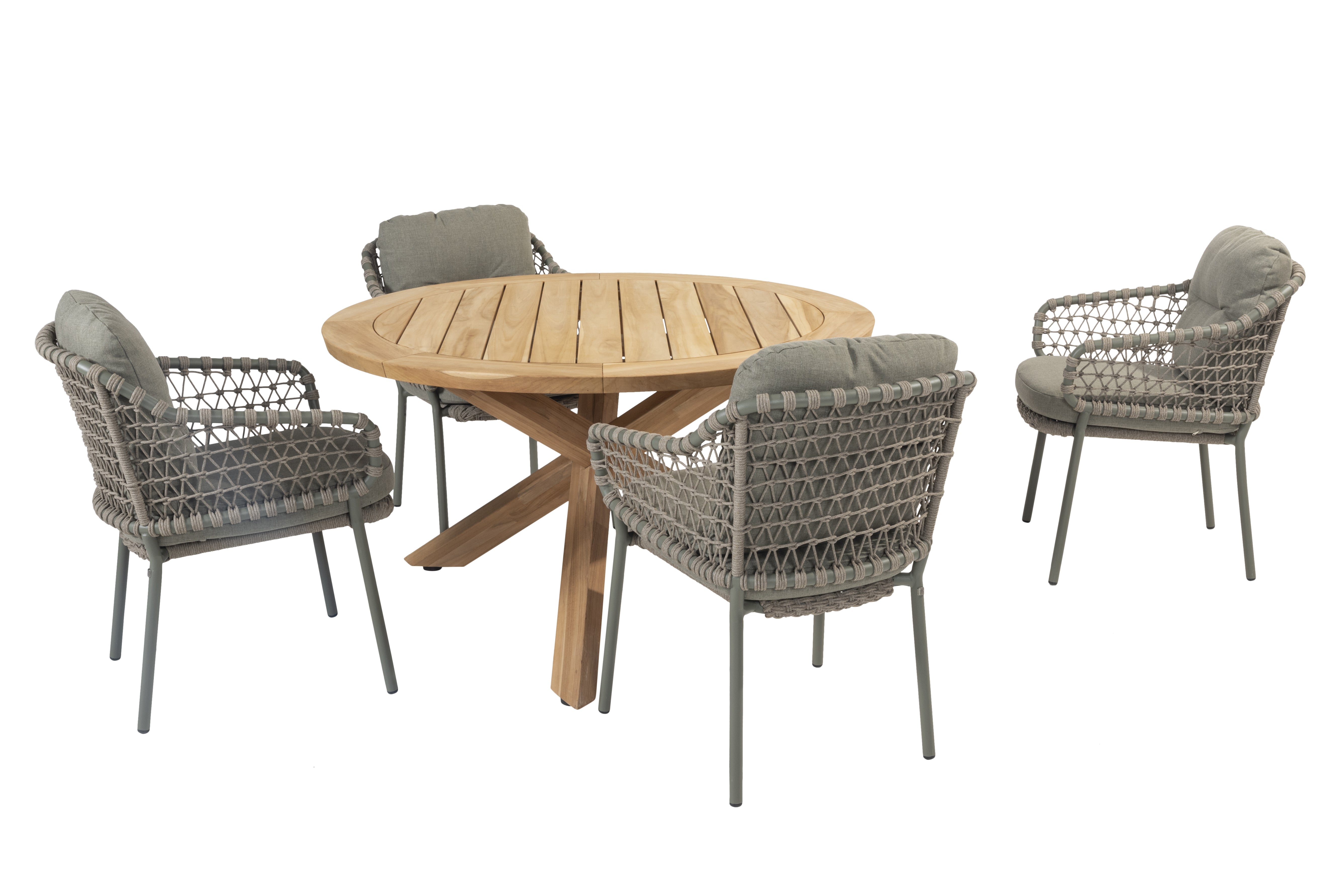 4 Seasons Outdoor Jura 4 Seat Dining With Prado 130cm Table