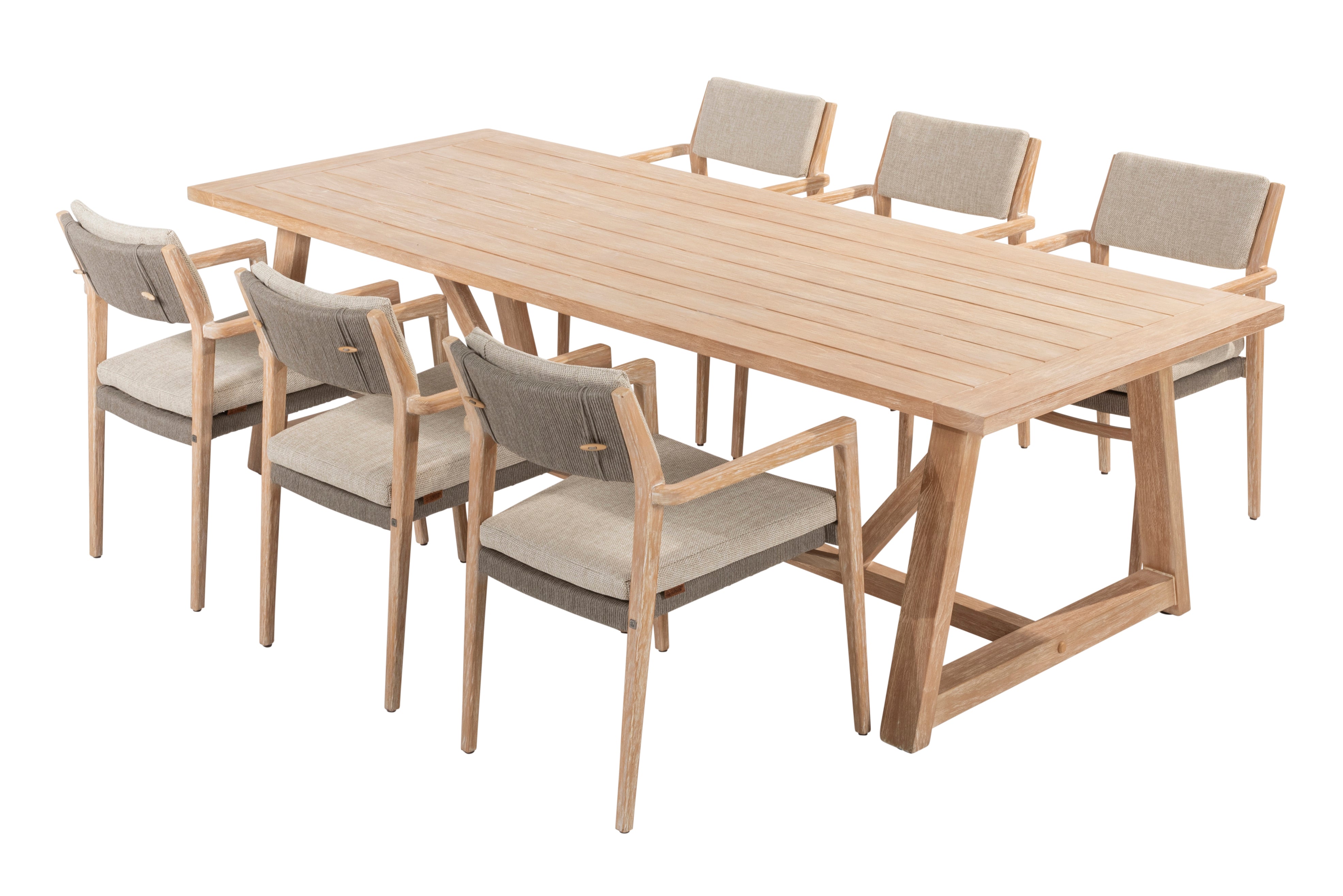 4 Season Outdoor Julia Dining set with Noah 260cm Brushed Teak Table