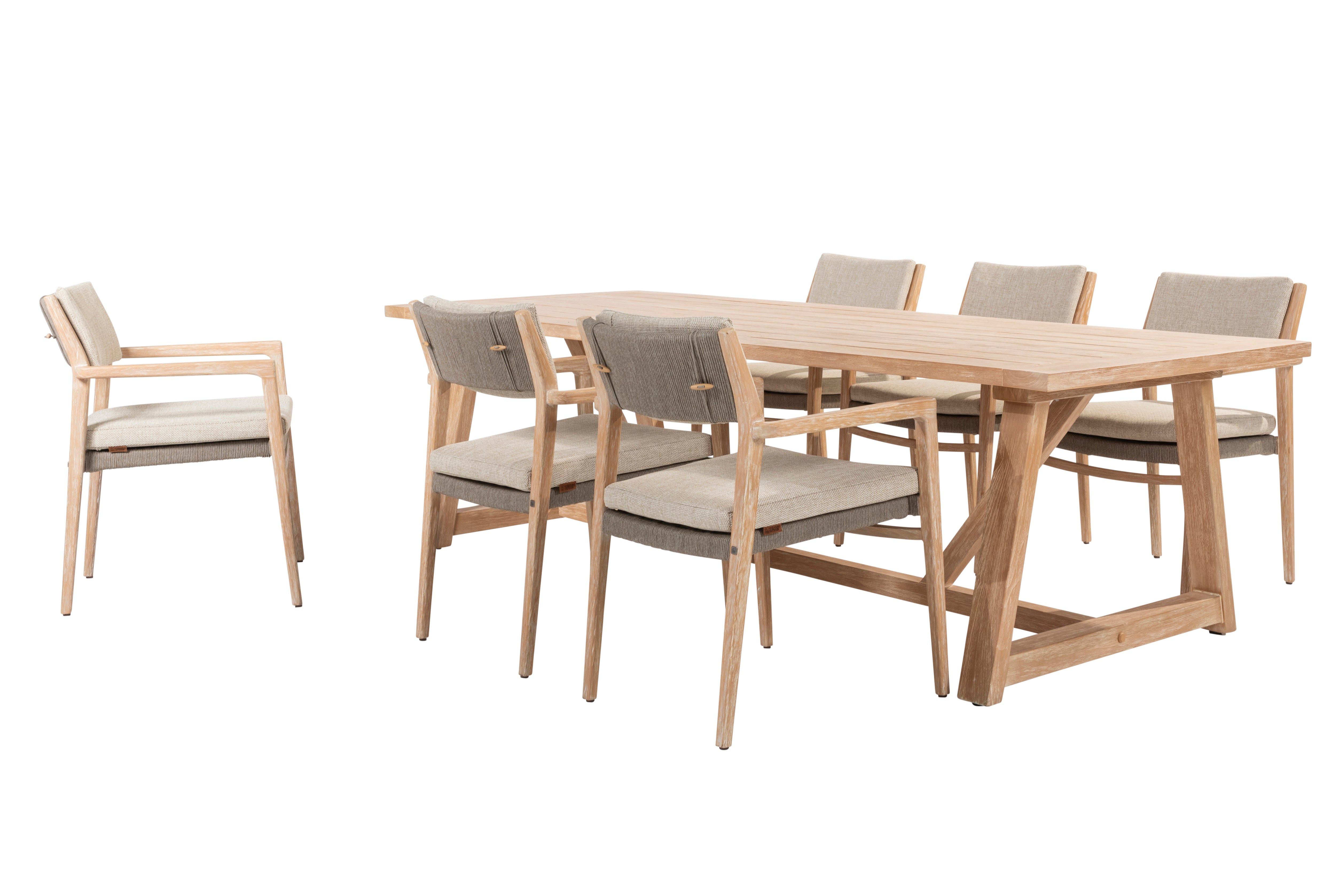 4 Season Outdoor Julia Dining set with Noah 260cm Brushed Teak Table