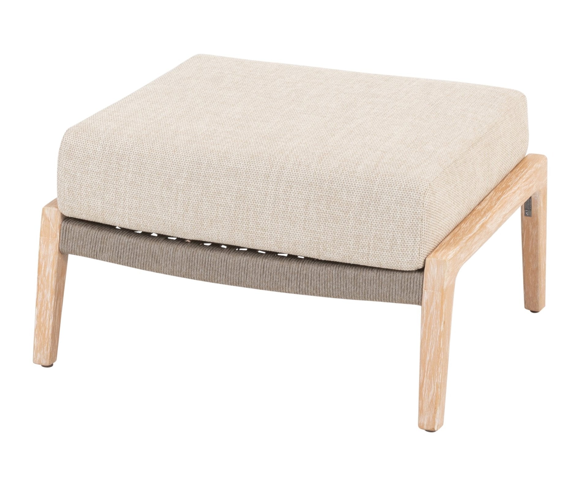 4 Season Outdoor Julia Footstool Teak Brushed With Cushion