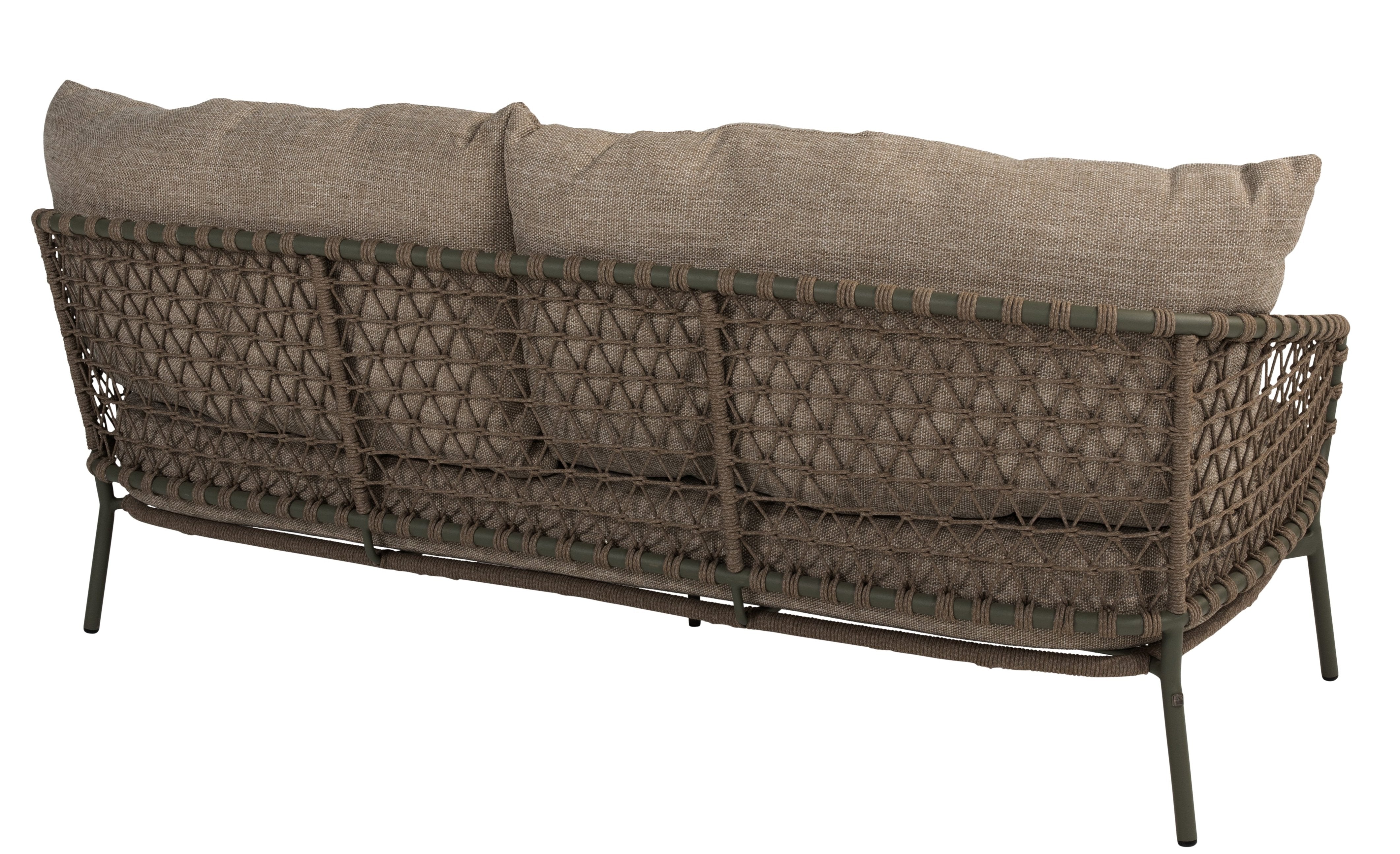 4 Season Outdoor Jura Living Bench 3 Seater Olive With 3 Cushions