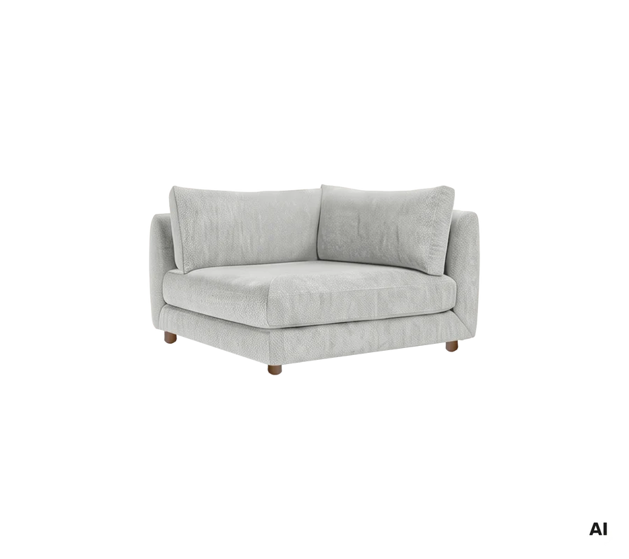 Cane-line Bloom corner sofa module with teak legs