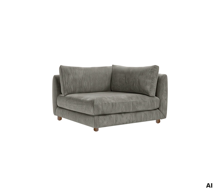 Cane-line Bloom corner sofa module with teak legs